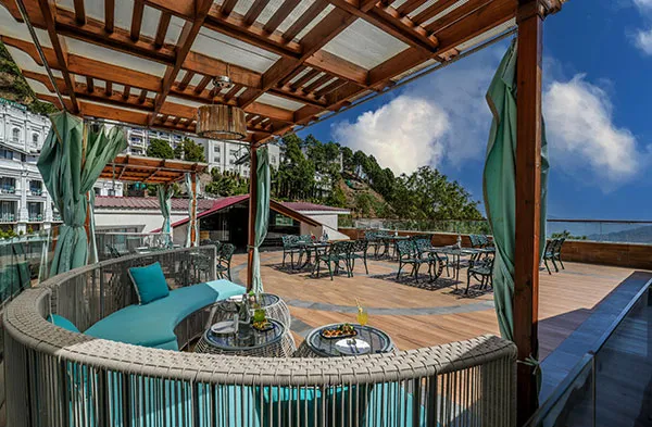 Rooftop deck at Villasita Resort, Kasauli